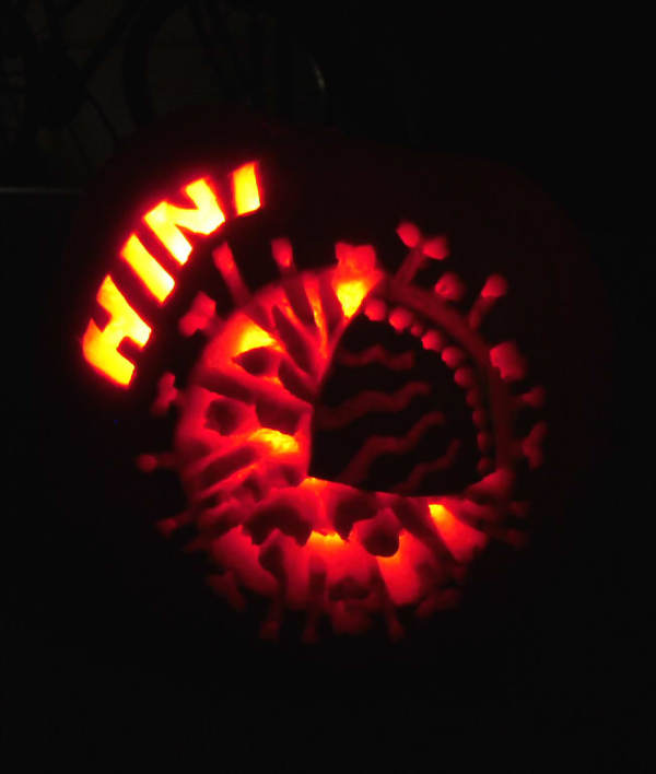 First time attempt at carving a pumpkin; how it looks in the ... on Twitpic