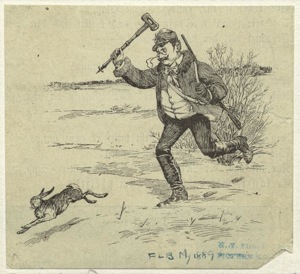 Man chasing rabbit